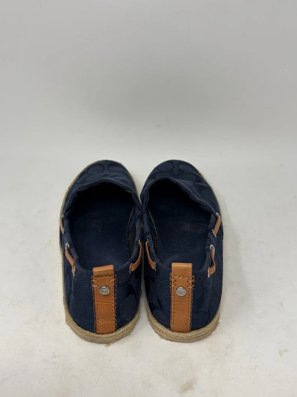 Coach Mellow Signature Jacquard Logo Espadrilles Flats Size 8.5